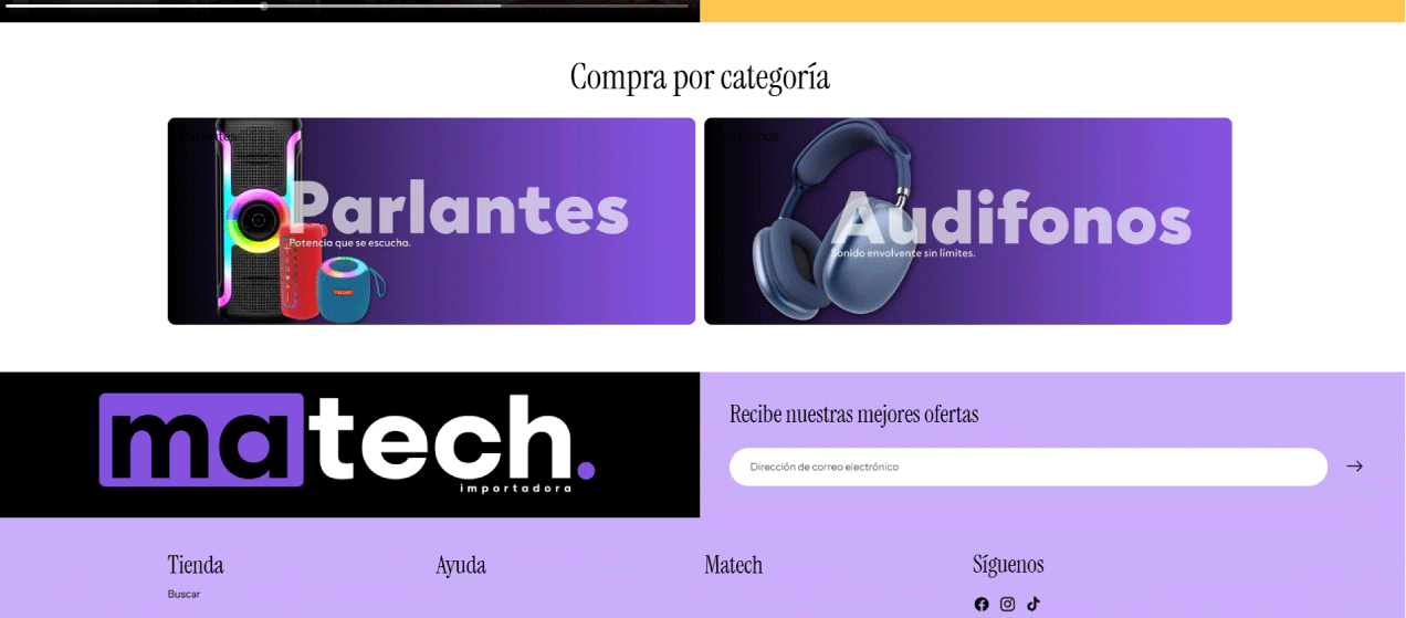 Sitio web de Matech Importadora